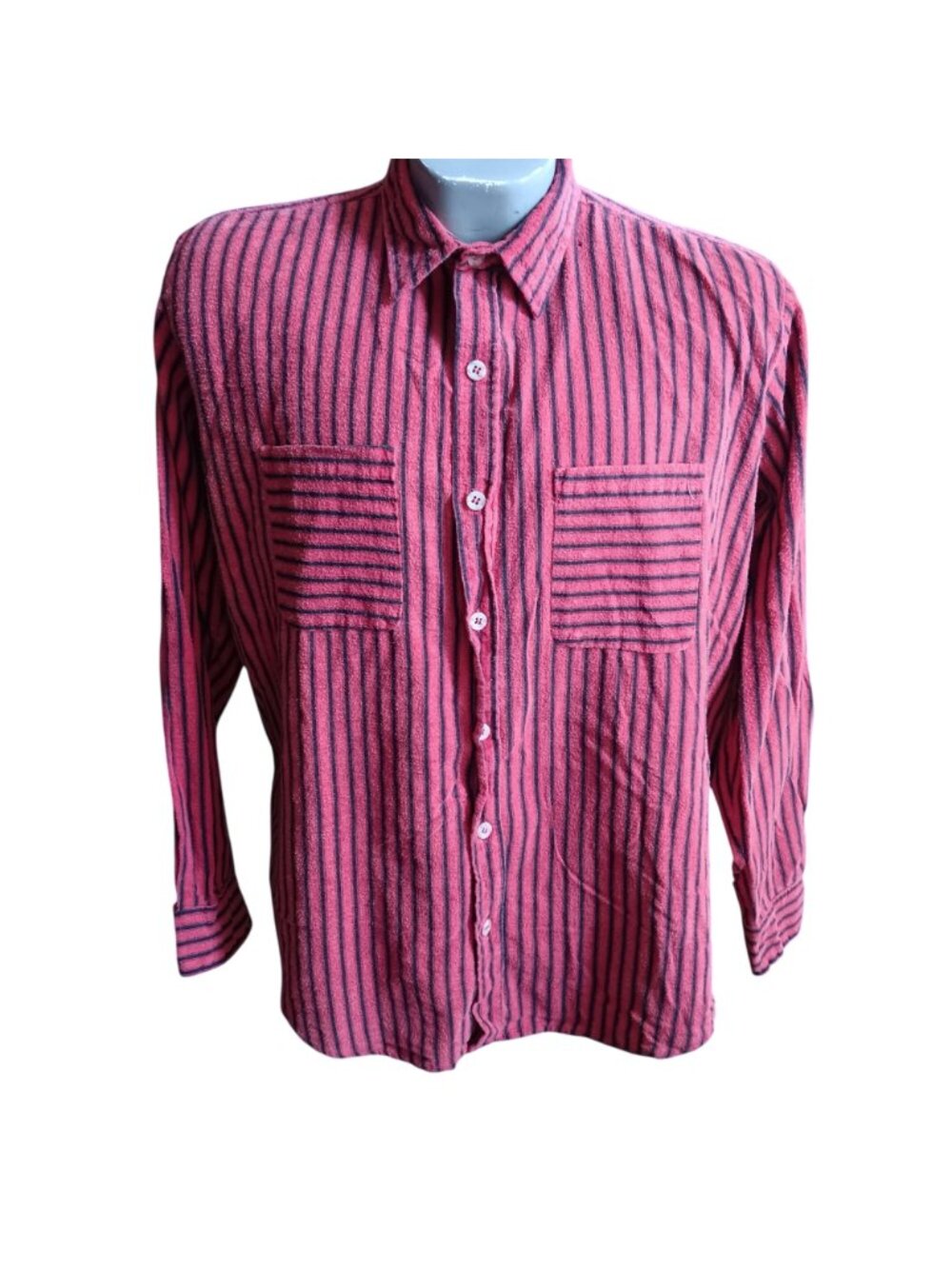 True Vintage Large Flannel Shirt 90's Red Button-Up Buttery Soft Cotton 90s